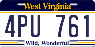 WV license plate 4PU761