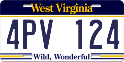 WV license plate 4PV124