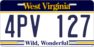 WV license plate 4PV127