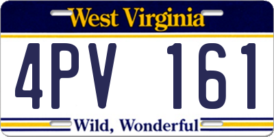 WV license plate 4PV161