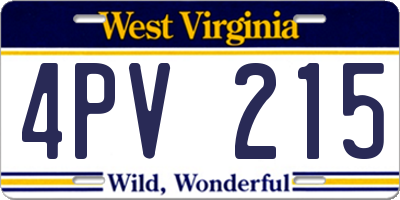WV license plate 4PV215