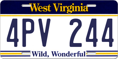 WV license plate 4PV244