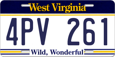 WV license plate 4PV261