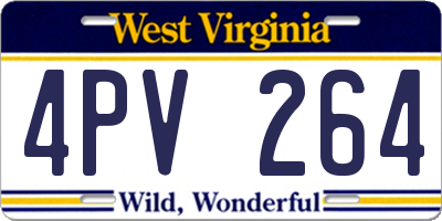 WV license plate 4PV264
