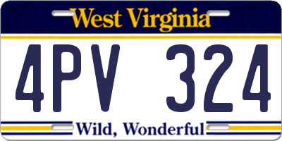 WV license plate 4PV324