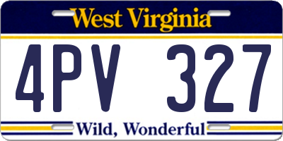 WV license plate 4PV327