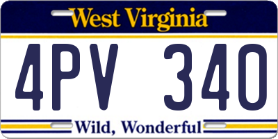 WV license plate 4PV340