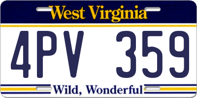 WV license plate 4PV359