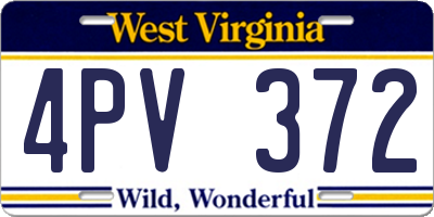 WV license plate 4PV372