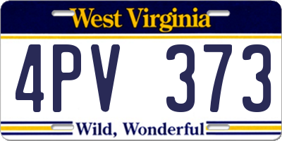WV license plate 4PV373