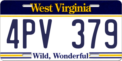 WV license plate 4PV379