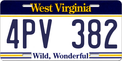WV license plate 4PV382