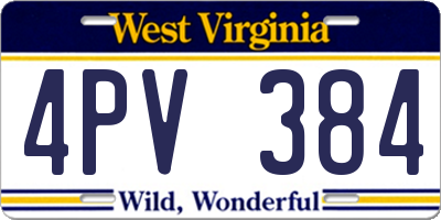 WV license plate 4PV384