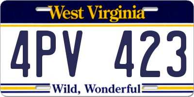 WV license plate 4PV423
