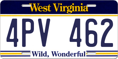 WV license plate 4PV462