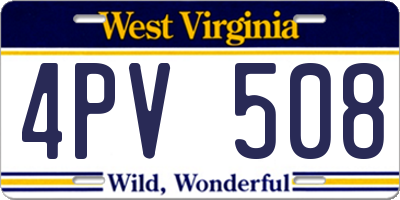WV license plate 4PV508