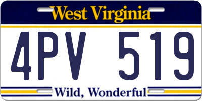 WV license plate 4PV519