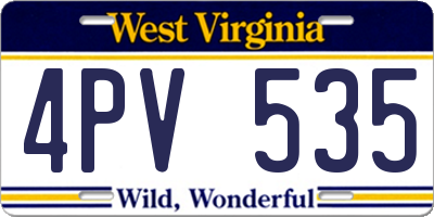 WV license plate 4PV535