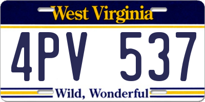 WV license plate 4PV537