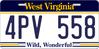 WV license plate 4PV558