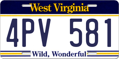 WV license plate 4PV581