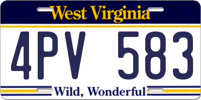 WV license plate 4PV583