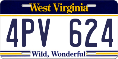 WV license plate 4PV624