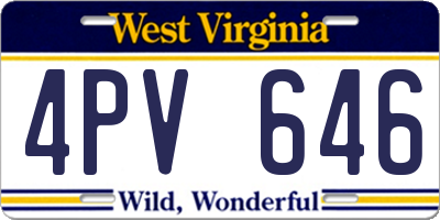 WV license plate 4PV646
