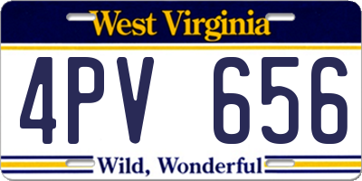 WV license plate 4PV656