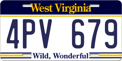 WV license plate 4PV679