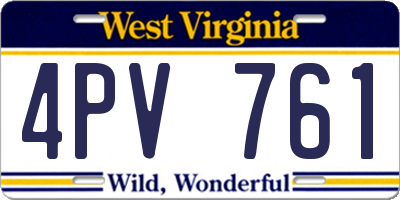 WV license plate 4PV761