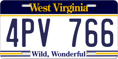 WV license plate 4PV766