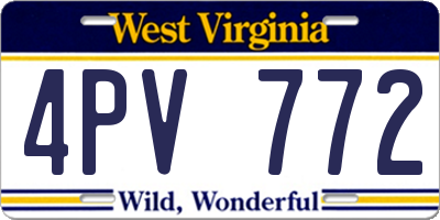 WV license plate 4PV772