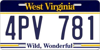 WV license plate 4PV781