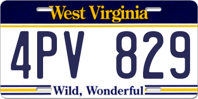 WV license plate 4PV829