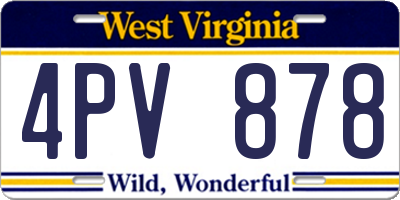 WV license plate 4PV878