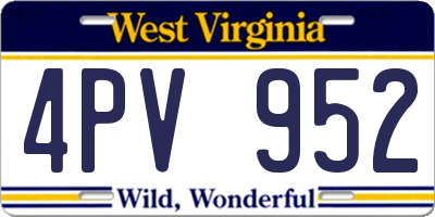 WV license plate 4PV952
