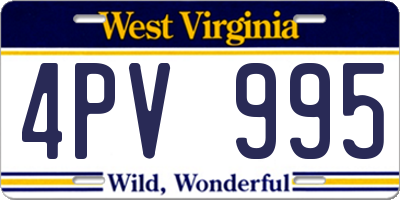 WV license plate 4PV995