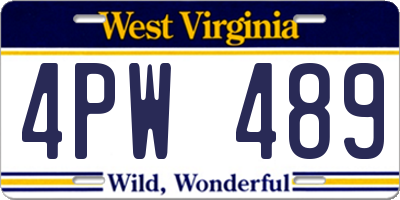 WV license plate 4PW489