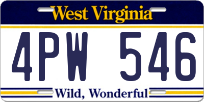 WV license plate 4PW546