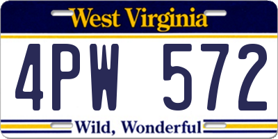 WV license plate 4PW572