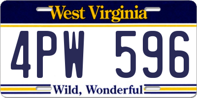 WV license plate 4PW596