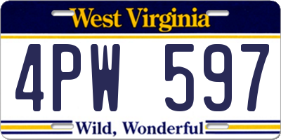 WV license plate 4PW597