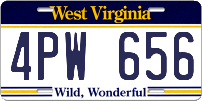 WV license plate 4PW656