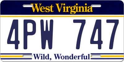 WV license plate 4PW747
