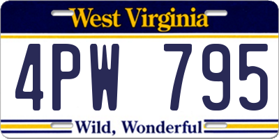 WV license plate 4PW795