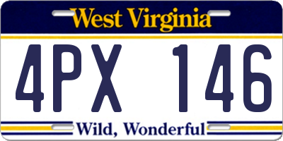 WV license plate 4PX146