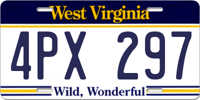 WV license plate 4PX297