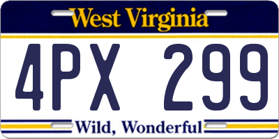 WV license plate 4PX299