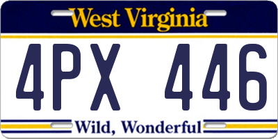 WV license plate 4PX446